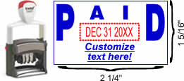 Solid PAID Formatted Self-Inking Date Stamp