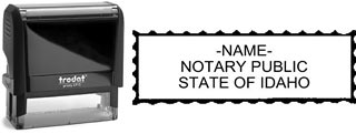 Customize and order a self-inking notary rubber stamp for the state of Idaho.  Meets all specifications and requirements for Idaho notary stamps.