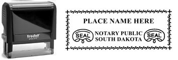 Customize and order a self-inking notary rubber stamp for the state of South Dakota.  Meets all specifications and requirements for South Dakota notary stamps.