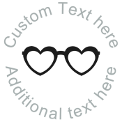 Round Name Stamp with Heart-Shaped Glasses
