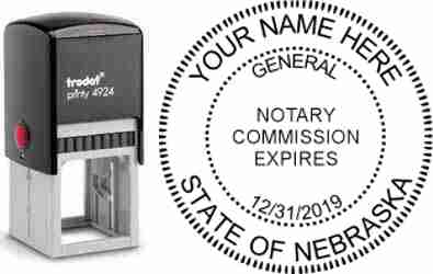 Customize and order a self-inking notary rubber stamp for the state of Vermont.  Meets all specifications and requirements for Nebraska notary stamps. No minimums, fast turnaround, quality guaranteed.